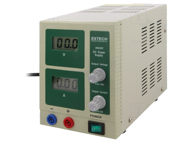 Voedingseenheid: voor lab; eenkanaals; 0÷18VDC; 0÷3A; 100÷240VAC Voedingseenheid: voor lab; eenkanaals; 0÷18VDC; 0÷3A; 100÷240VAC